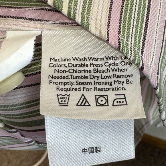 Lot Of 2 — Eddie Bauer Button Up Shirts Women XXL Wrinkle Free Cotton Pink Green - Picture 13 of 16